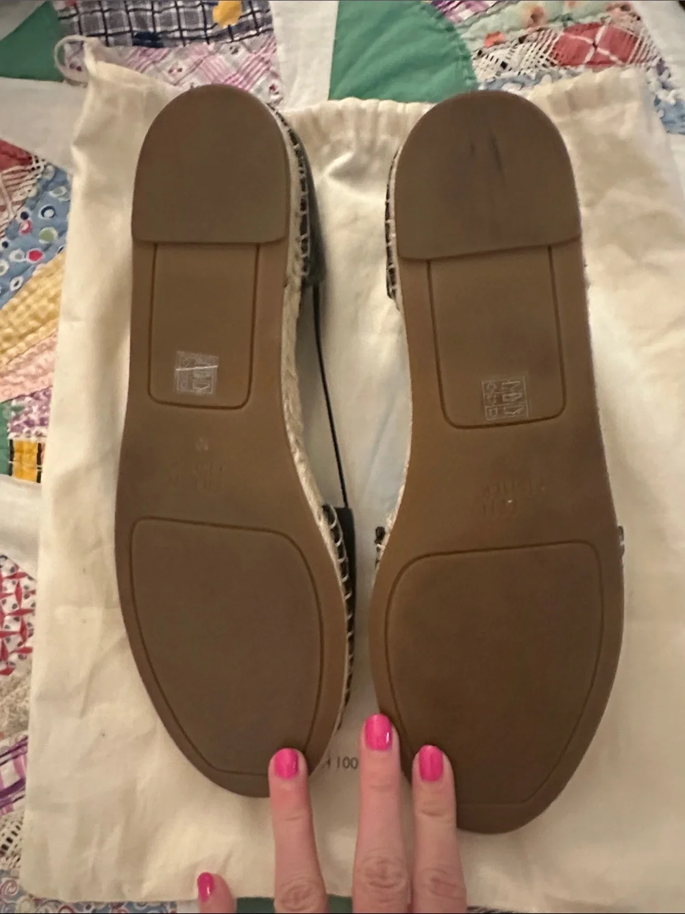 Eileen Fisher Black Leather Espadrille Sandals with Ankle Lace